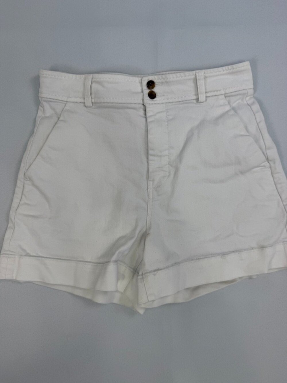 Everlane White High Rise Stretch Shorts Size 8